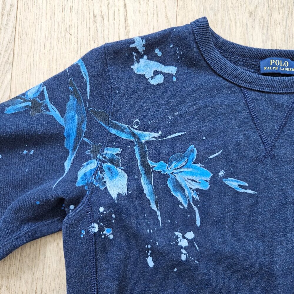 Polo Ralph Lauren Women’s Floral Crewneck Sweatshirt – Size SP, Blue - Picture 6 of 11